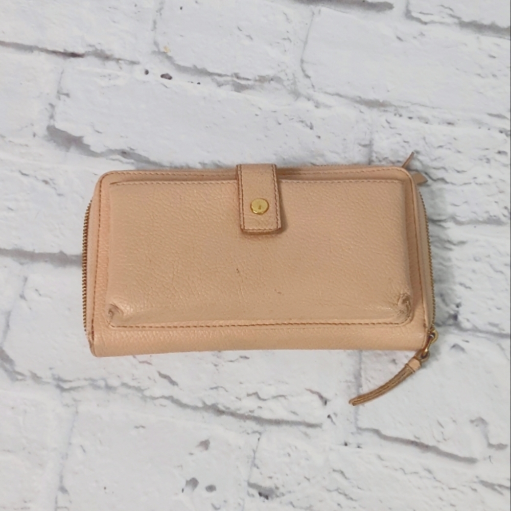 Marc and Graham nude leather zip wallet